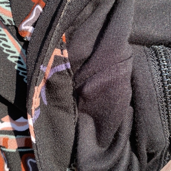 Free People Stella Black Patterned Mock Neck Lined Mini Dress - Picture 9 of 11